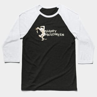 Mummy Scary and Spooky Happy Halloween Funny Graphic Baseball T-Shirt